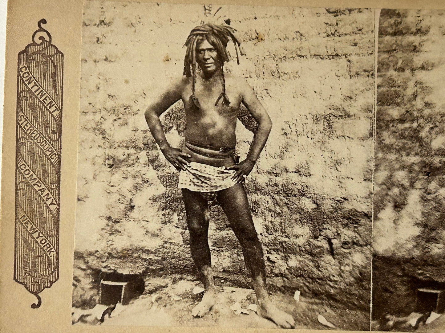 NATIVE AMERICAN STEREO VIEW CARD OF ARIZONA INDIAN