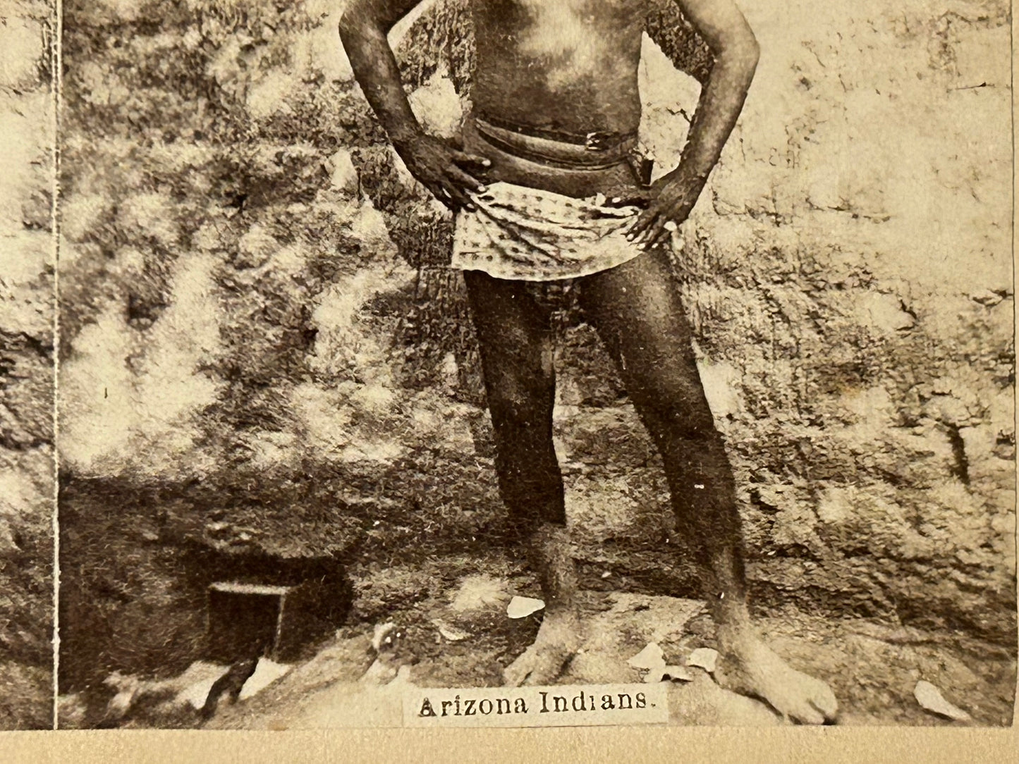 NATIVE AMERICAN STEREO VIEW CARD OF ARIZONA INDIAN