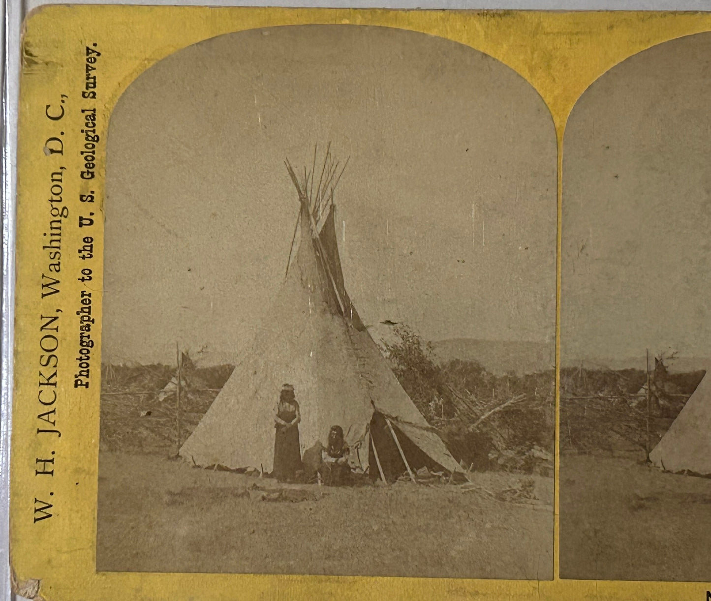 W. H. JACKSON STEREO VIEW OF NEZ PERCE INDIANS, MONTANA