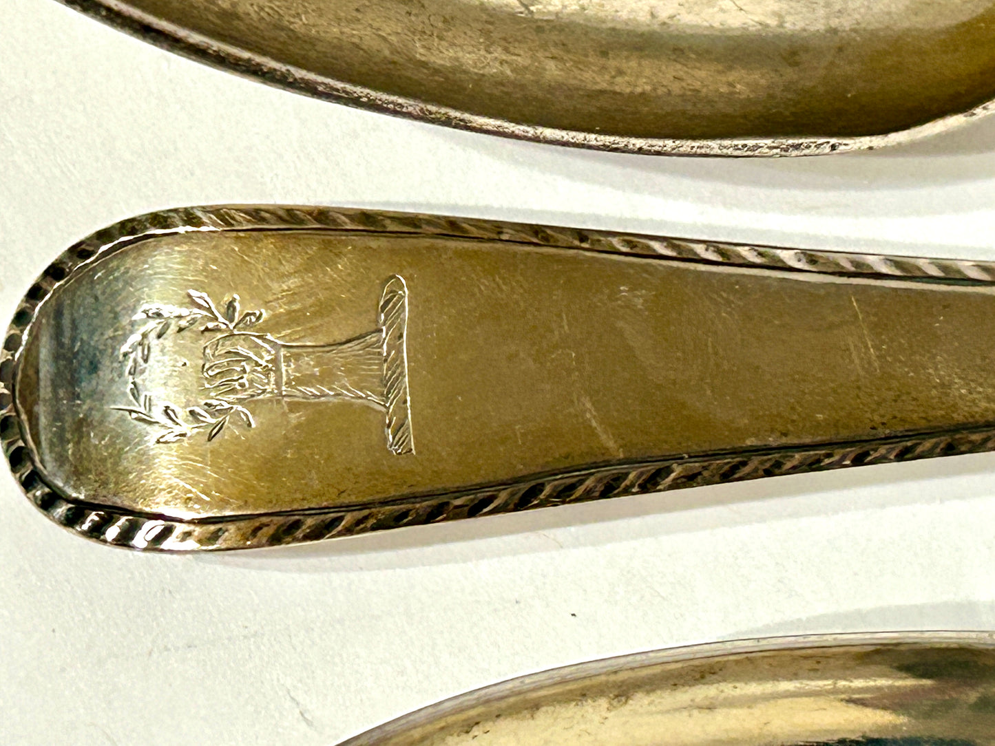 ANTIQUE SILVER 18TH CENTURY SPOONS BY ROBERT ROSS