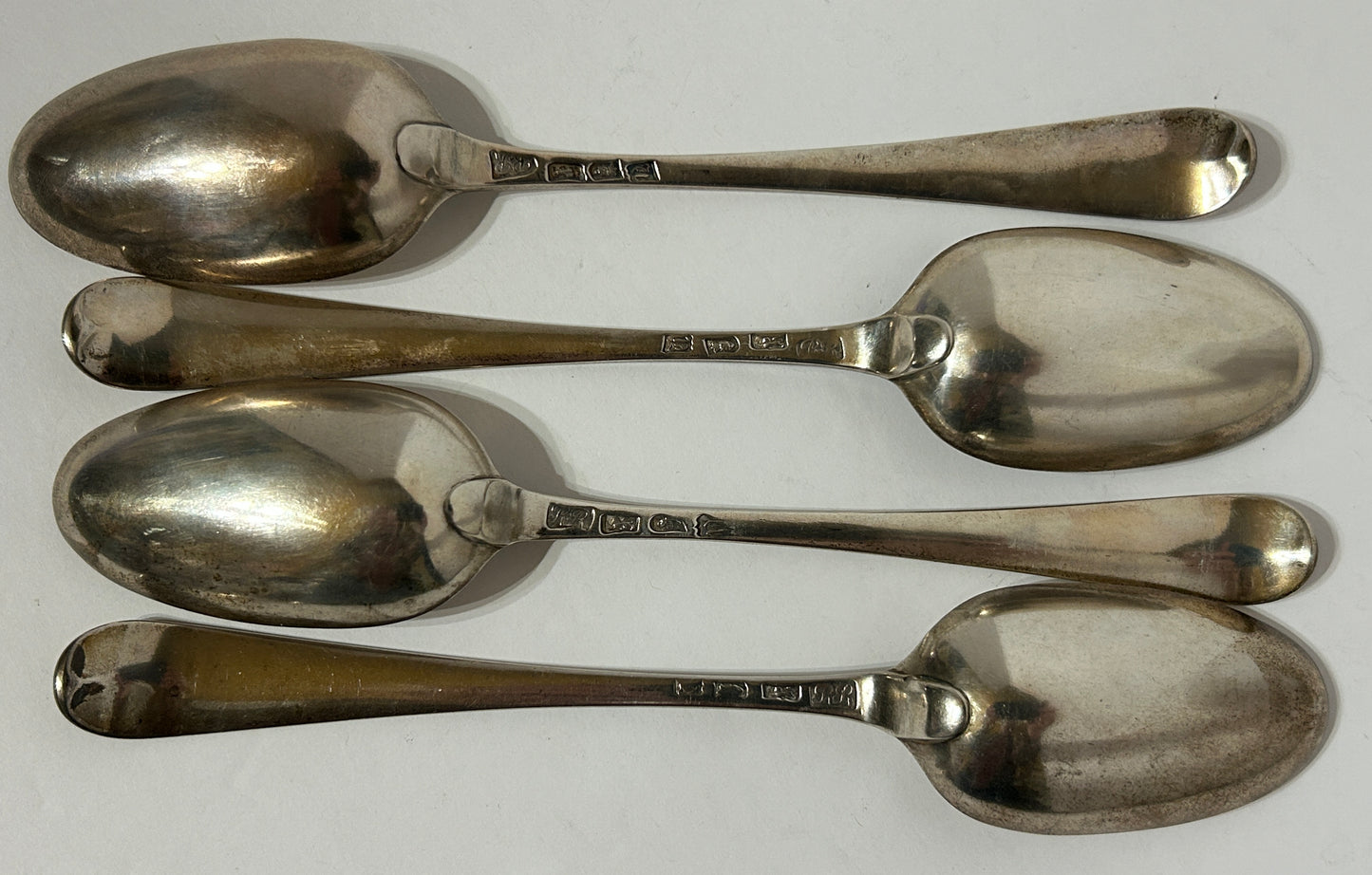 ANTIQUE SILVER 18TH CENTURY SPOONS BY ROBERT ROSS