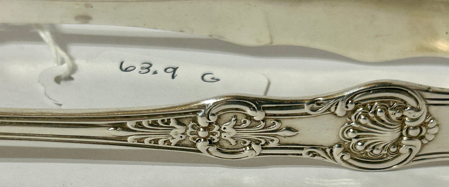 ANTIQUE SILVER SUGAR TONGS IN KINGS PATTERN 1840'S