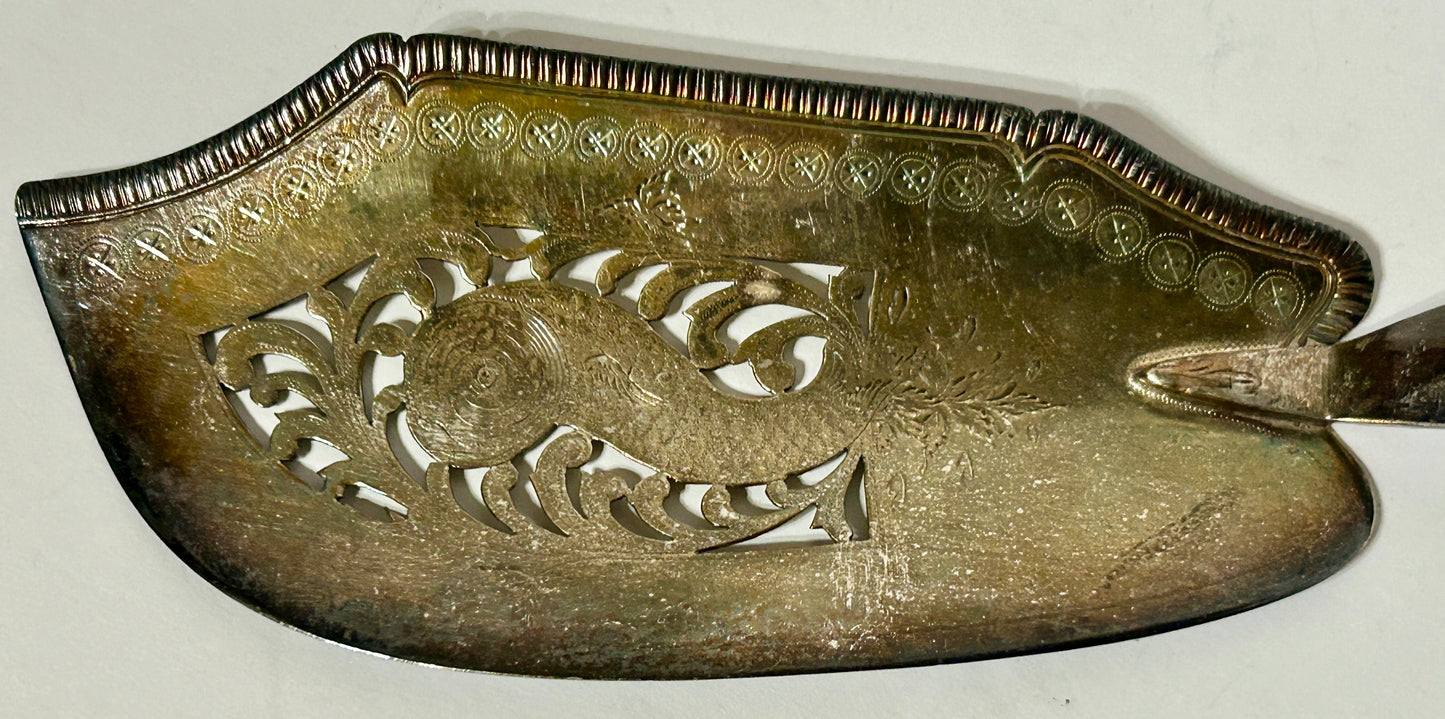 STERLING ANTIQUE FISH SERVER