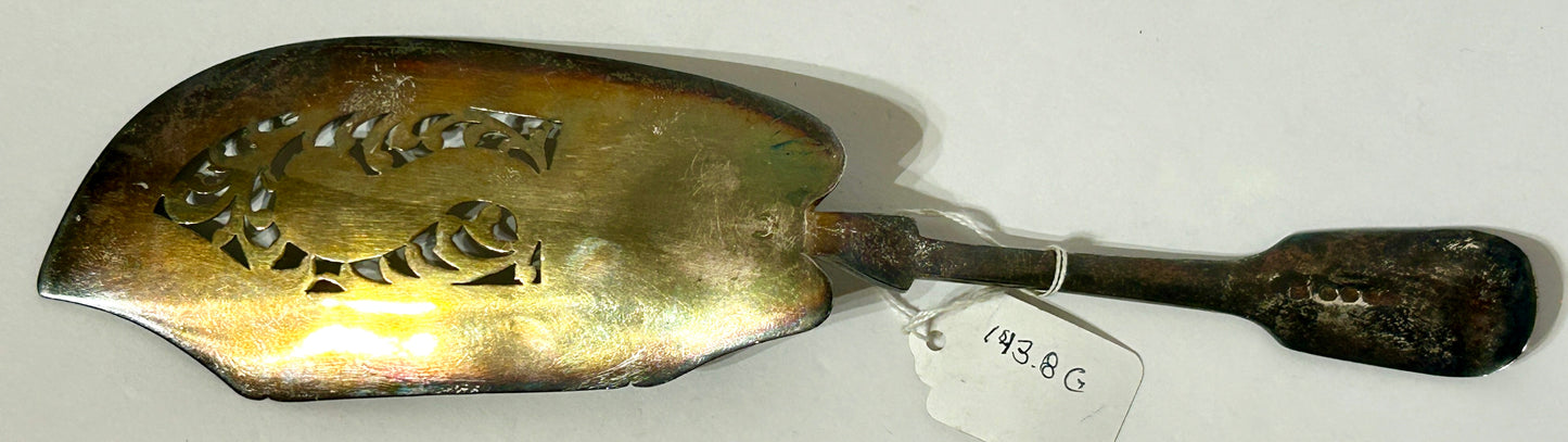 STERLING ANTIQUE FISH SERVER