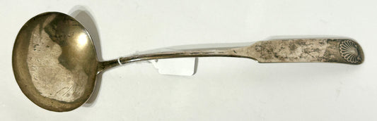 ANTIQUE COIN SILVER LARGE LADLE