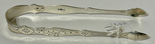 SILVER ANTIQUE SUGAR TONGS BY PETER AND ANN BATEMAN