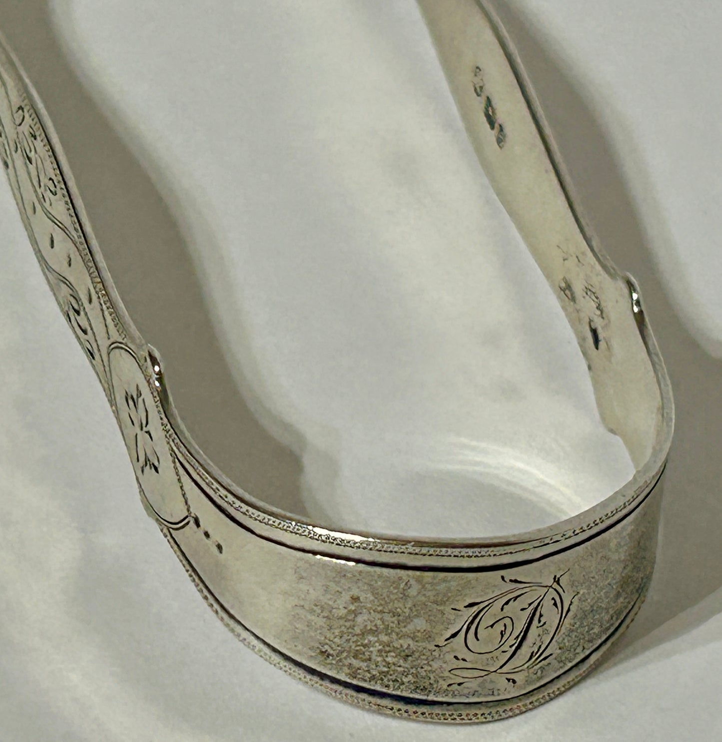 SILVER ANTIQUE SUGAR TONGS BY PETER AND ANN BATEMAN