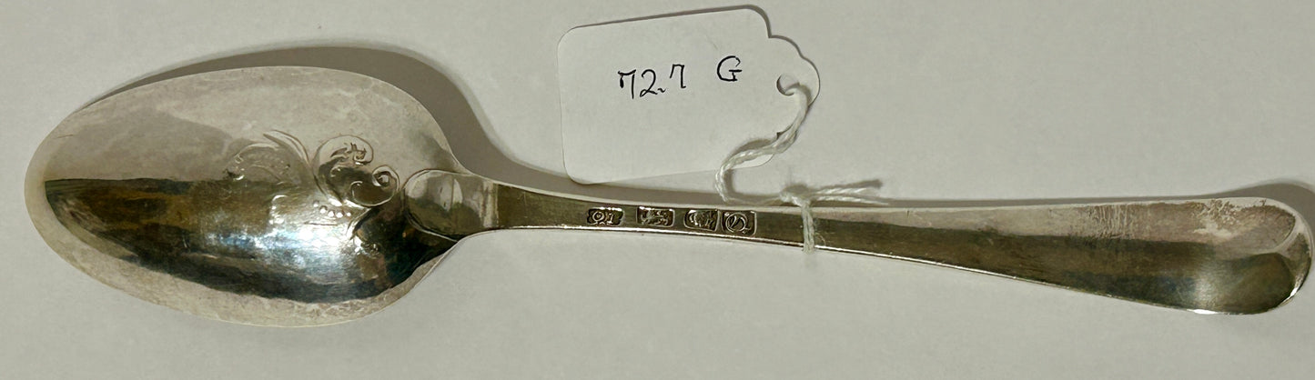 STERLING SILVER FANCY SILVER SPOON 1700'S MAKER