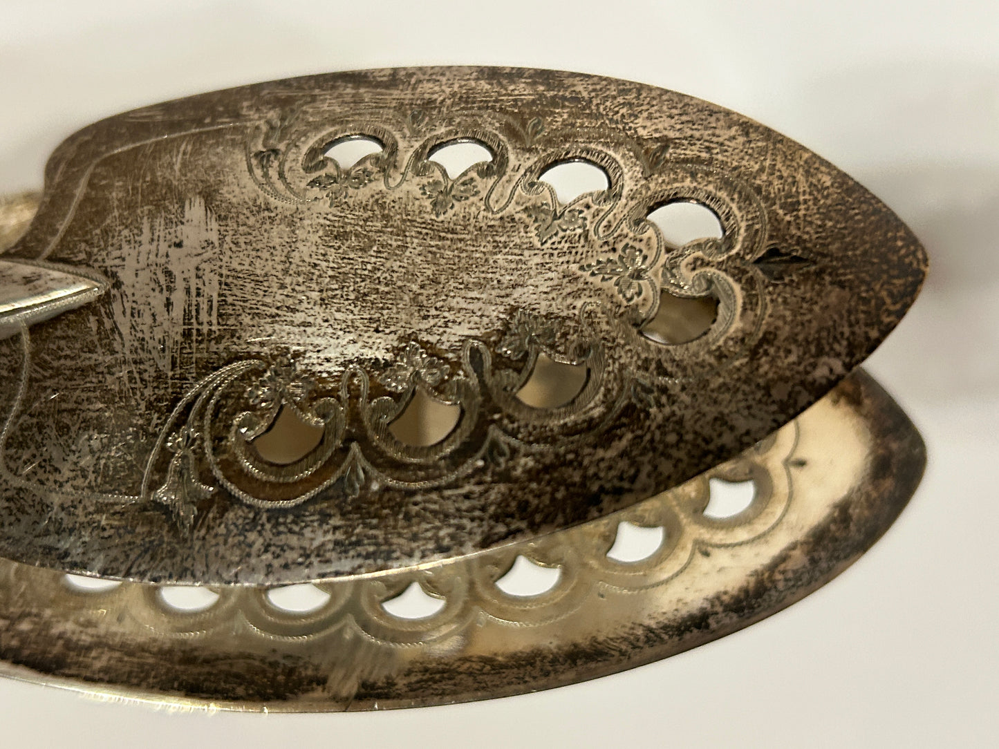 STERLING ANTIQUE FISH SERVER EARLY 1800'S