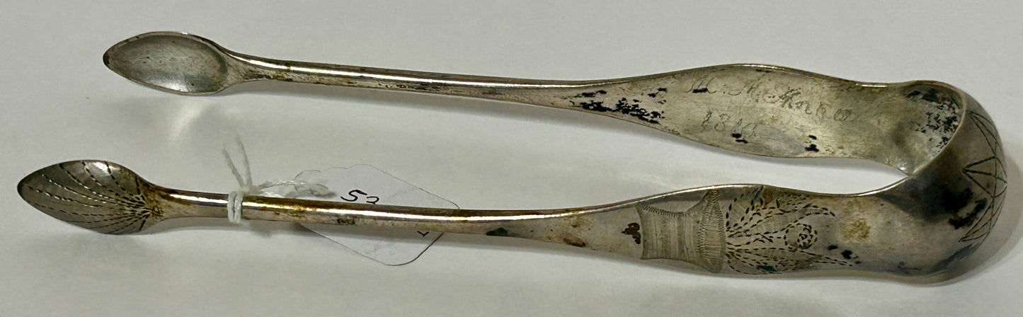 ANTIQUE SILVER TONGS DATED 1810
