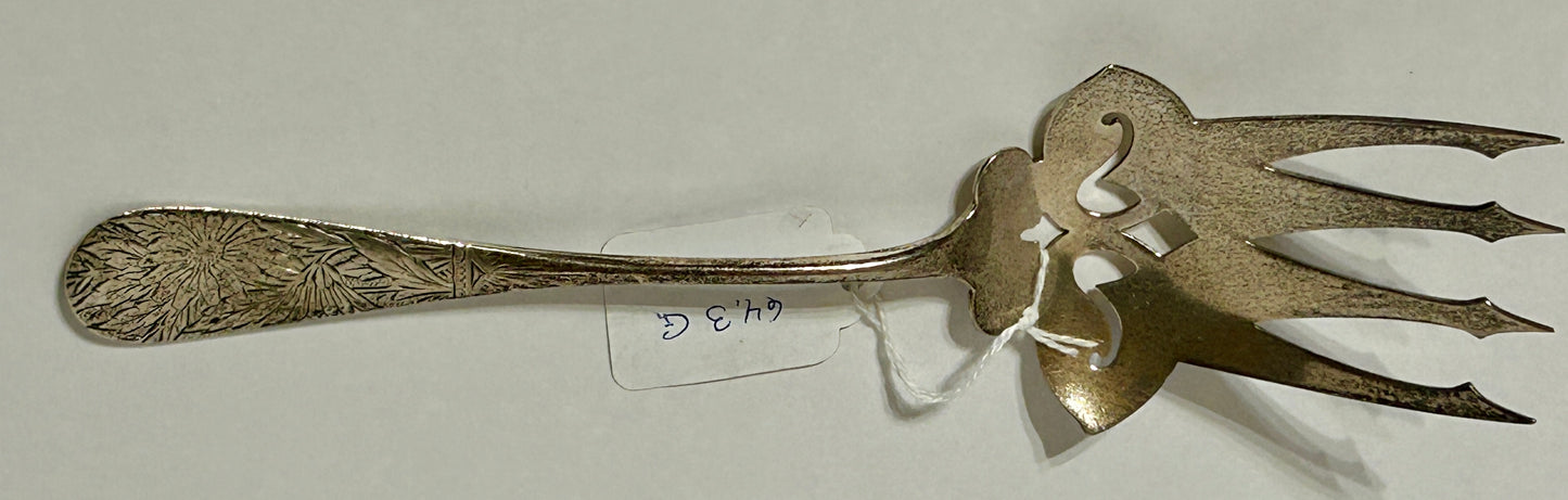 STERLING ANTIQUE LARGE SERVING FORK