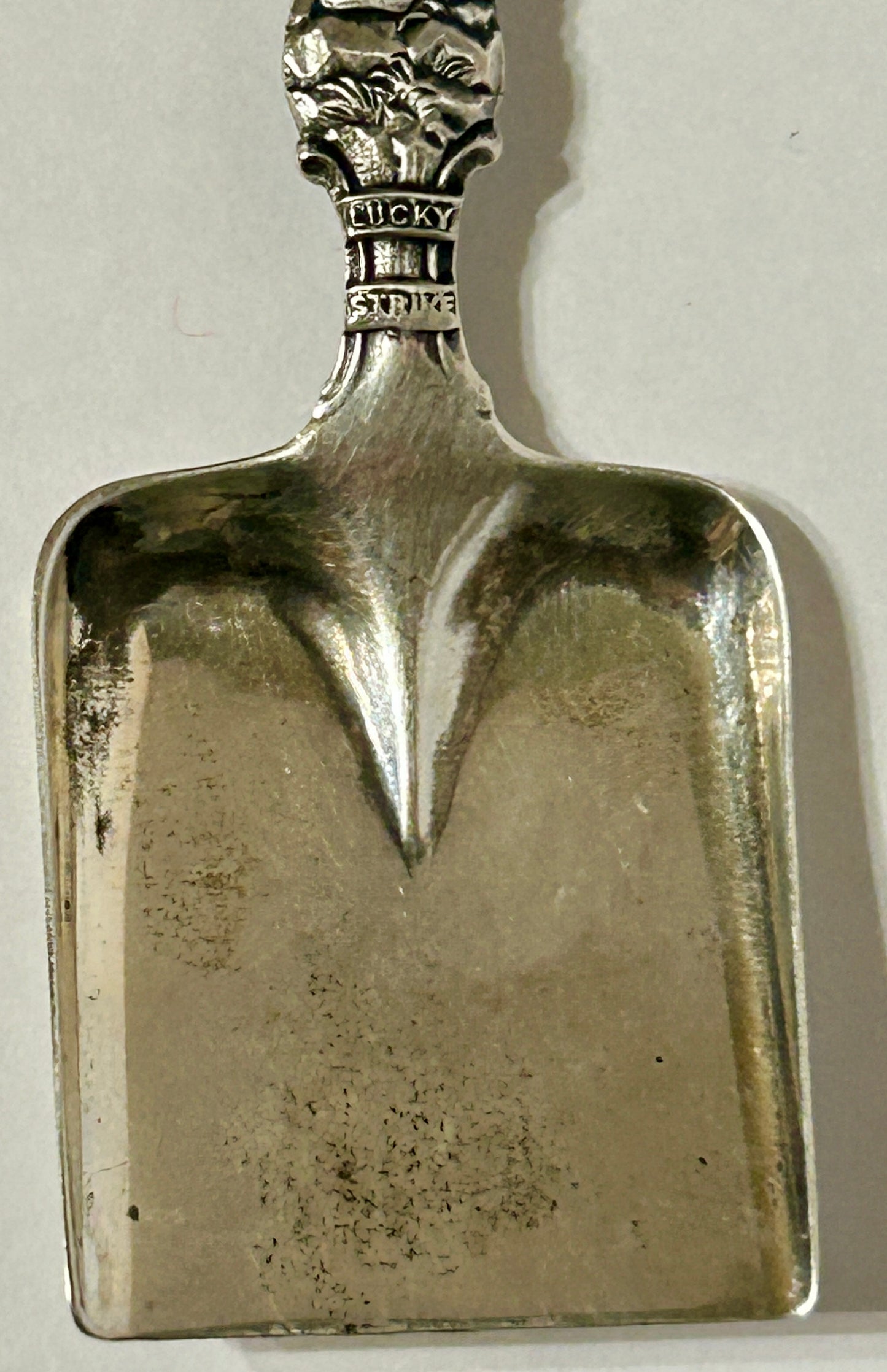 GOLD MINER FIGURAL STERLING SPOON