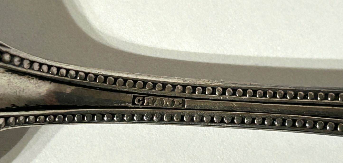 SILVER ANTIQUE FISH SERVER WITH SCENIC DESIGN