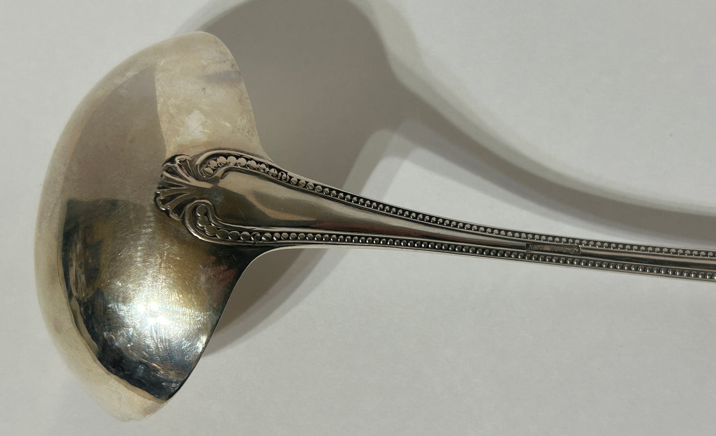 ANTIQUE COIN SILVER LARGE LADLE