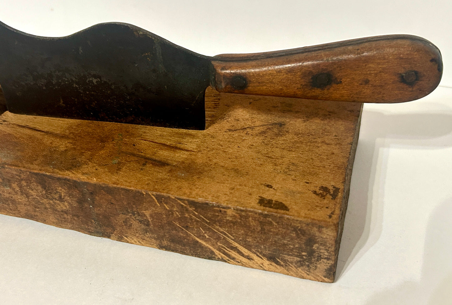 ANTIQUE HAND FORGED IRON DOG SHAPE FOOD CHOPPER