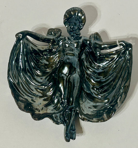 ANTIQUE CAST IRON DANCING WOMAN TRAY
