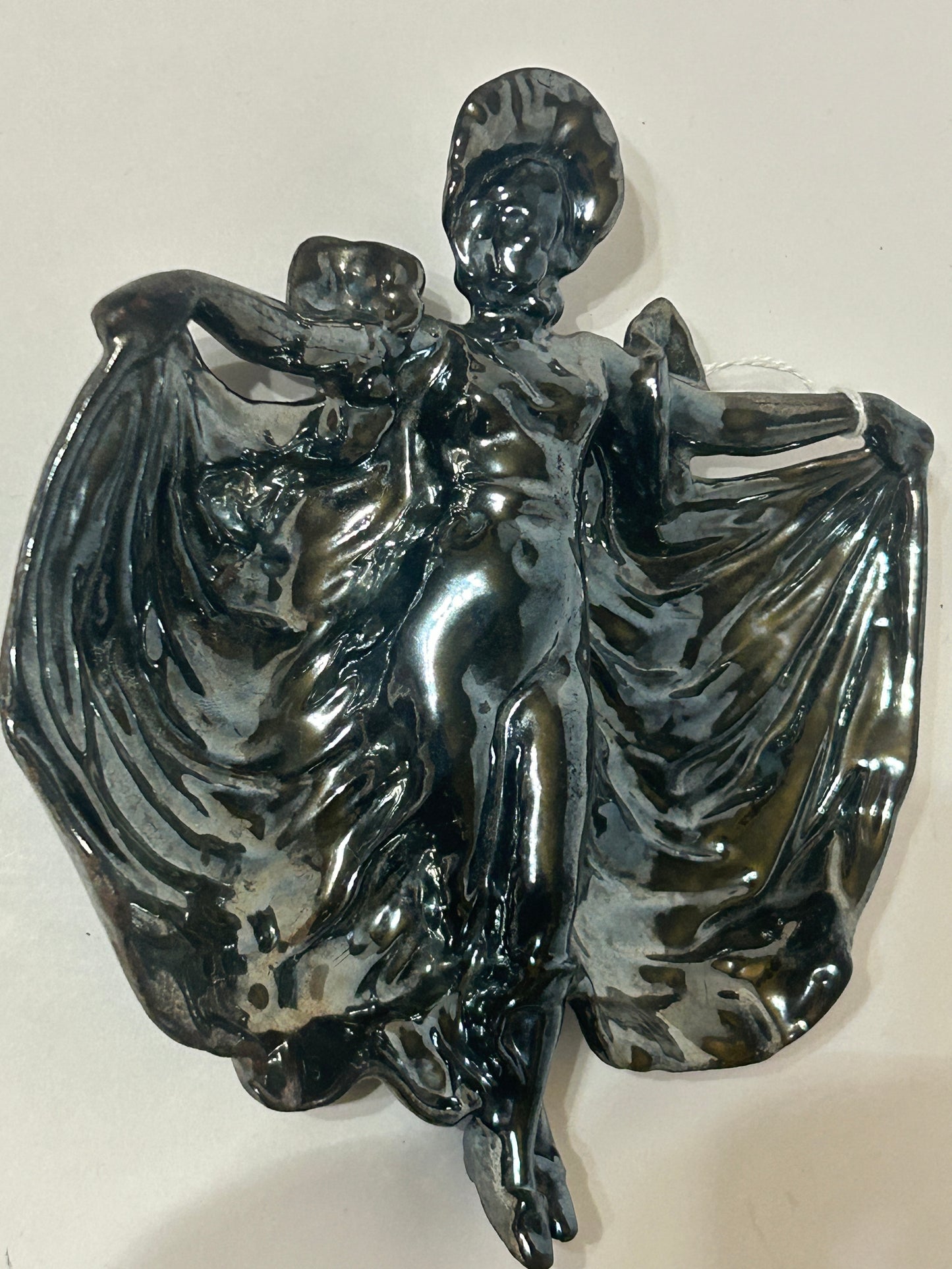 ANTIQUE CAST IRON DANCING WOMAN TRAY