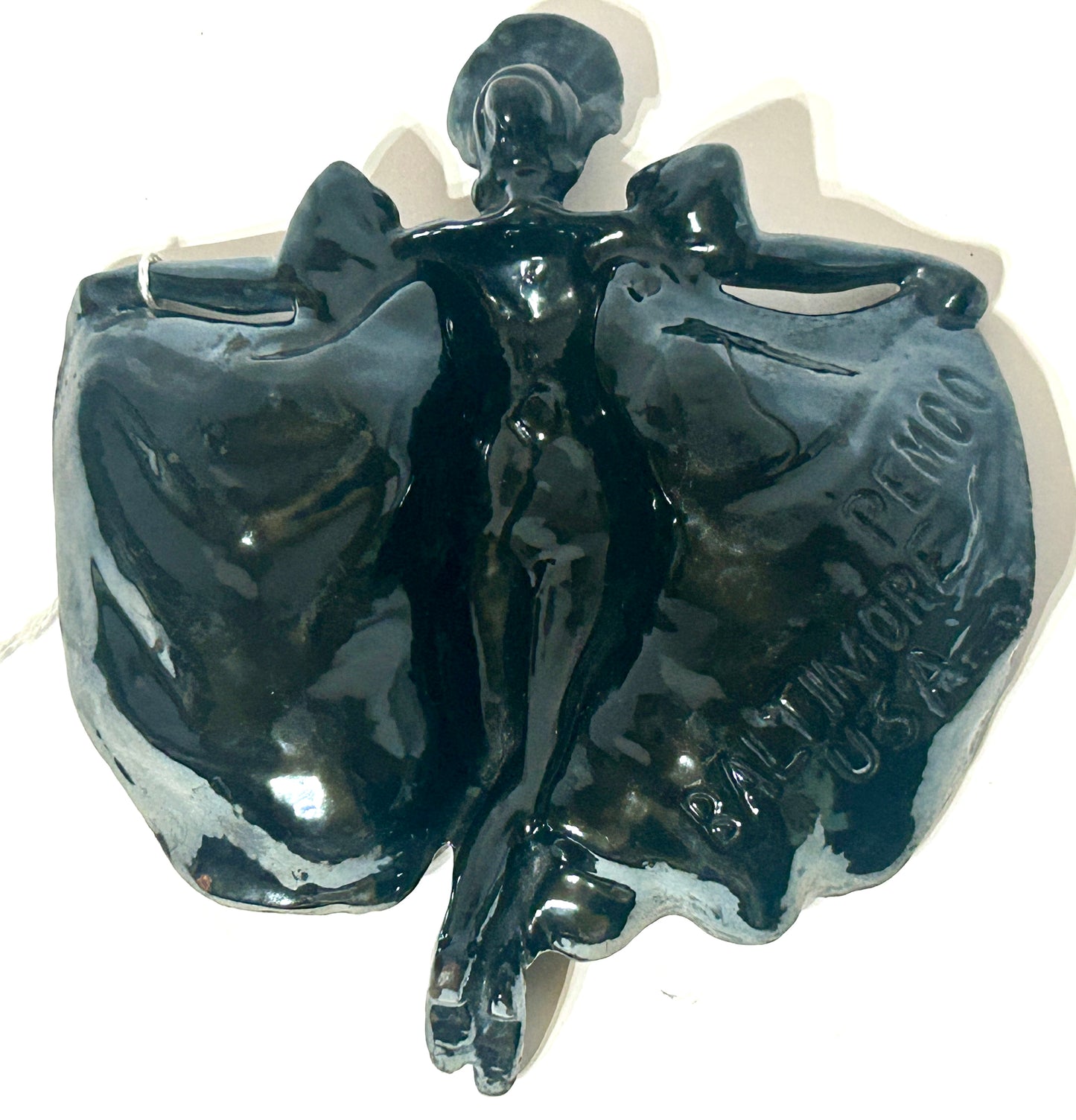 ANTIQUE CAST IRON DANCING WOMAN TRAY