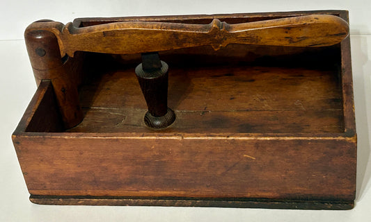 ANTIQUE WOODEN SUGAR CUTTER IN TRAY BOX