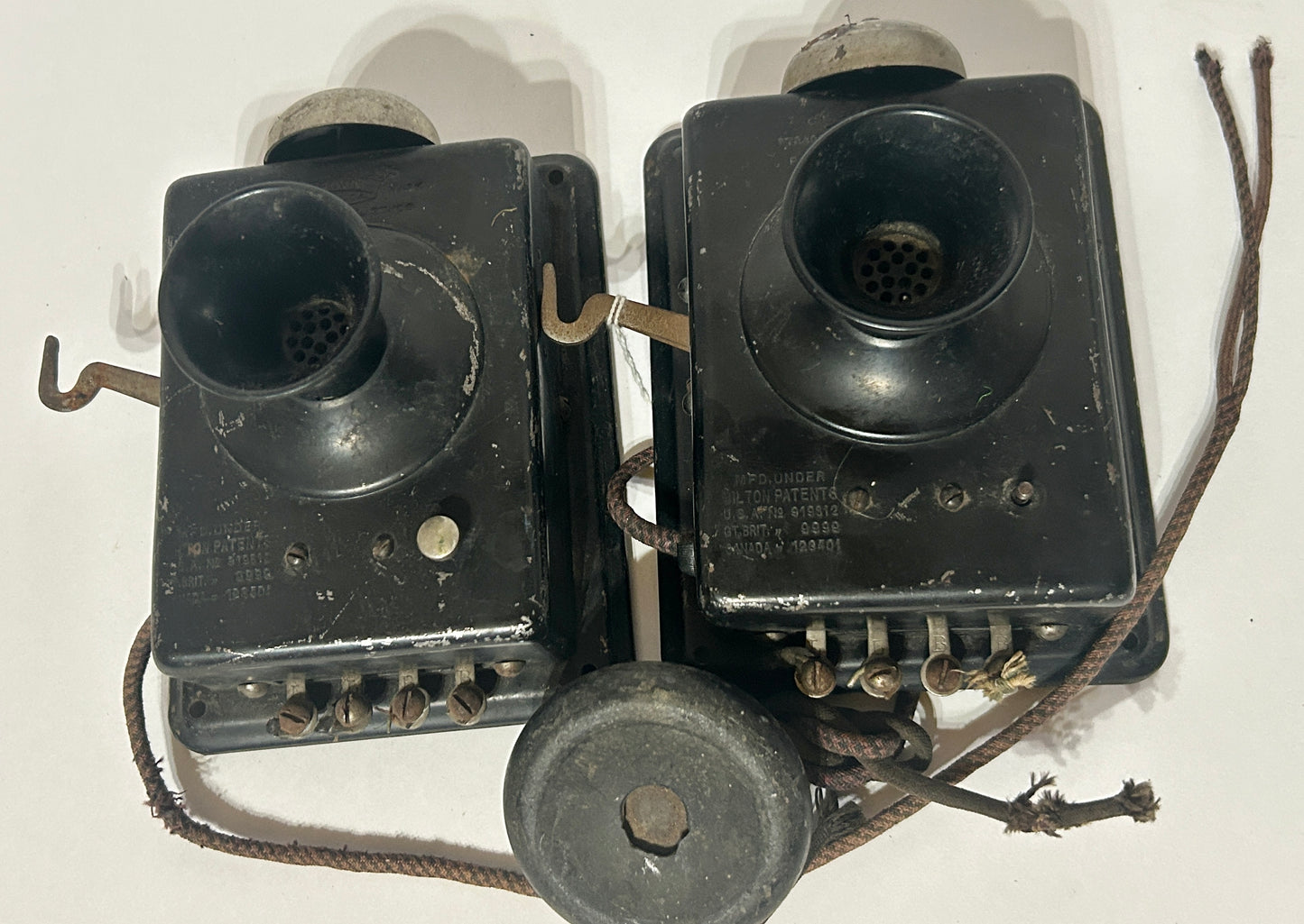 ANTIQUE PAIR OF INTERCOMS DATED 1909