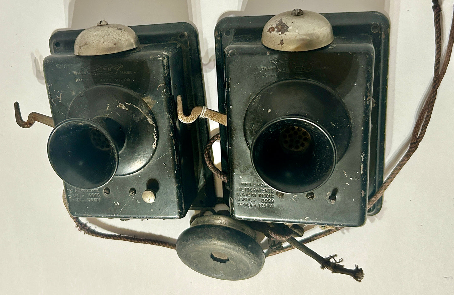 ANTIQUE PAIR OF INTERCOMS DATED 1909