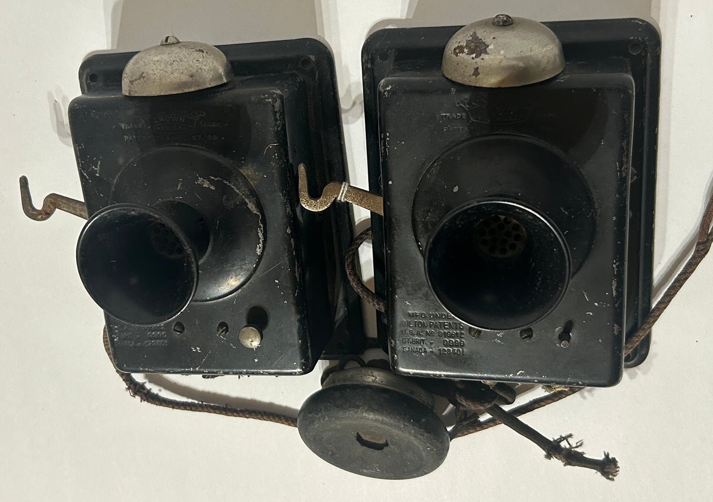 ANTIQUE PAIR OF INTERCOMS DATED 1909