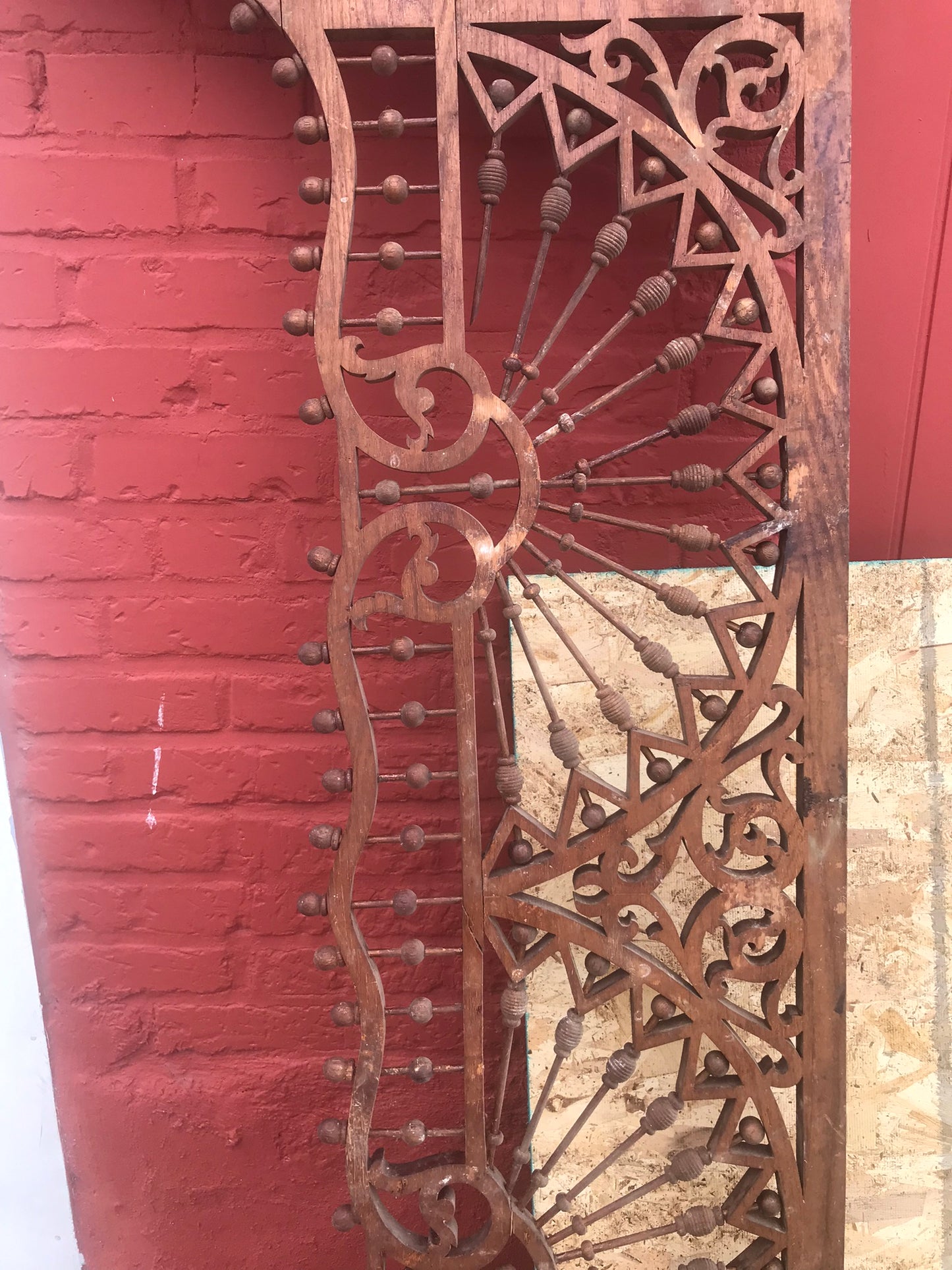 ANTIQUE LARGE WOODEN FRETWORK