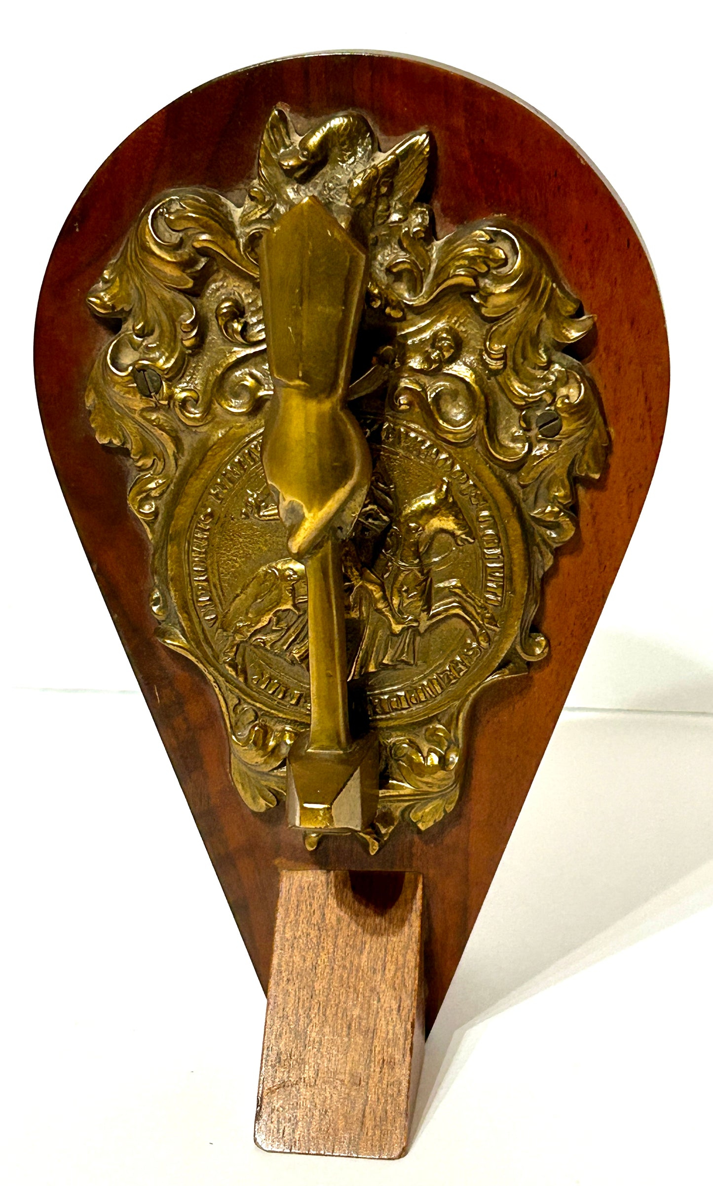 KNIGHTS TEMPLAR DOOR KNOCKER WITH STONE MASONS MALLET