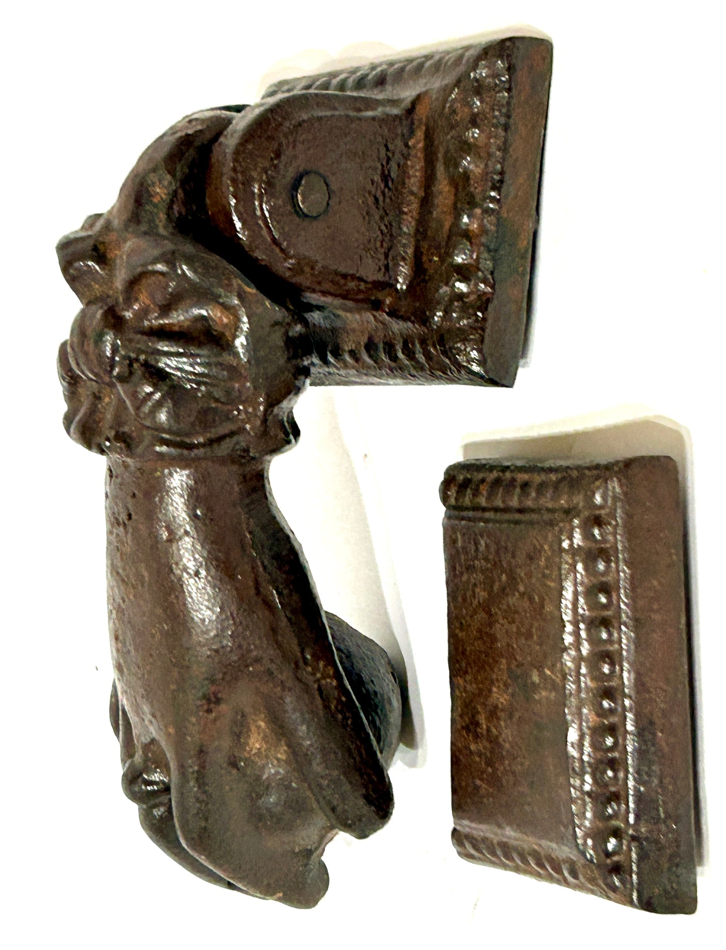 CAST IRON ANTIQUE FIGURAL HAND DOOR KNOCKER