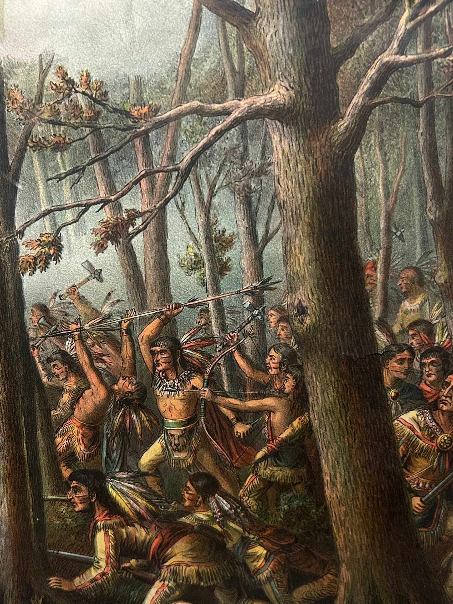 KURZ & ALLISON ANTIQUE PRINT OF BATTLE OF TIPPECANOE