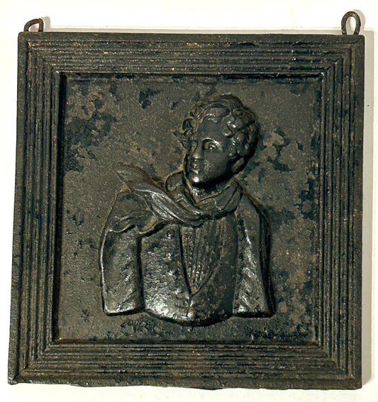 ANTIQUE CAST IRON PLAQUE OF JOHN PAUL JONES