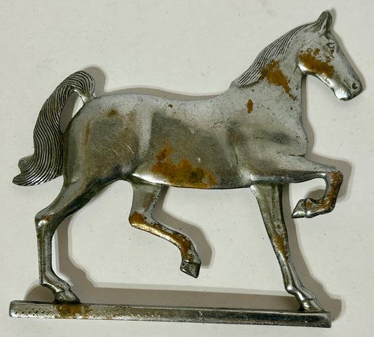 FIGURAL IRON HORSE NICKEL PLATED ANTIQUE