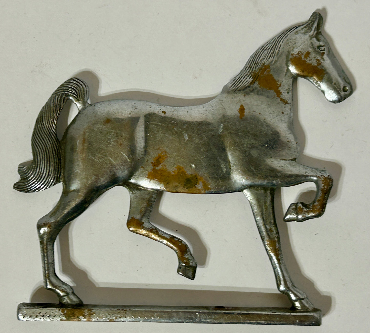FIGURAL IRON HORSE NICKEL PLATED ANTIQUE