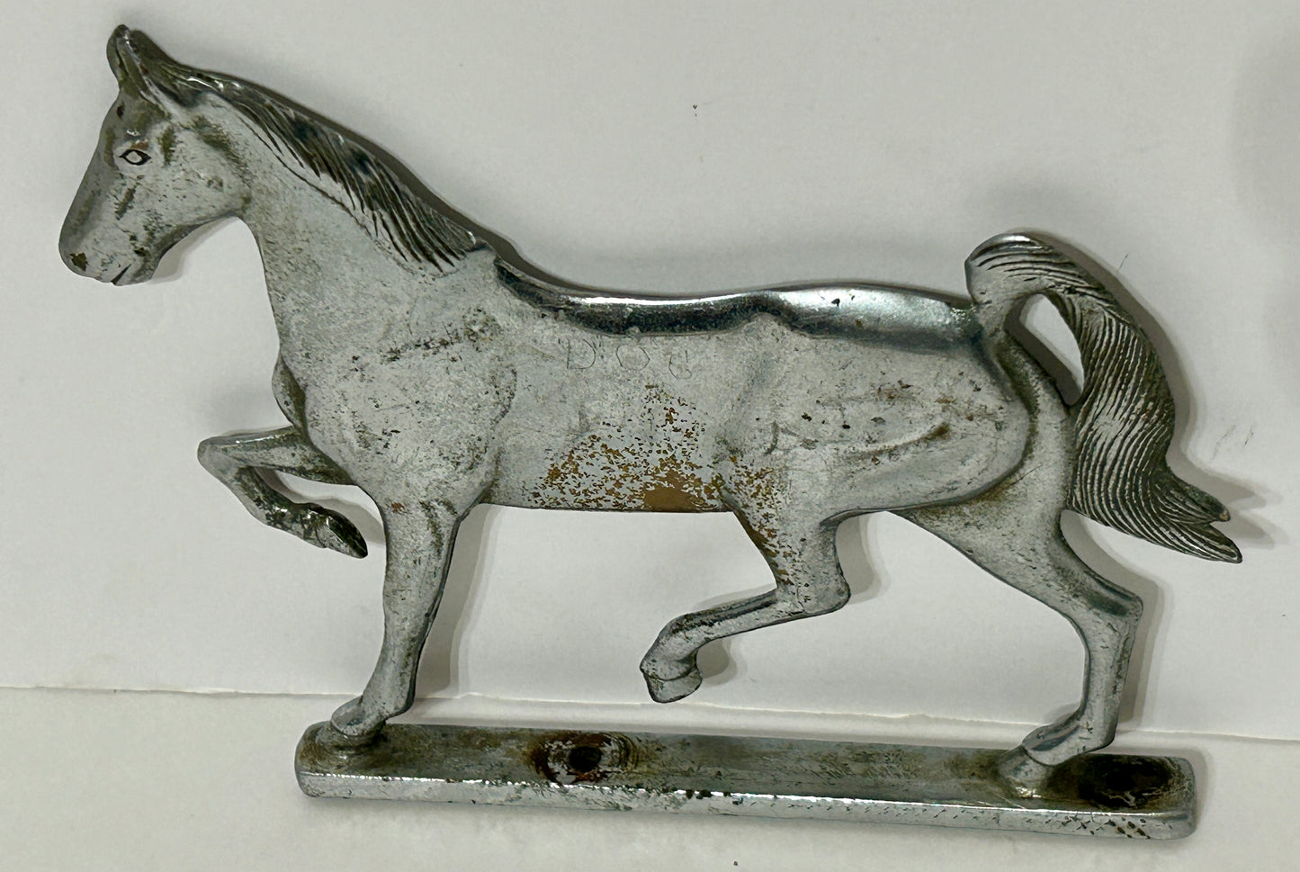 FIGURAL IRON HORSE NICKEL PLATED ANTIQUE
