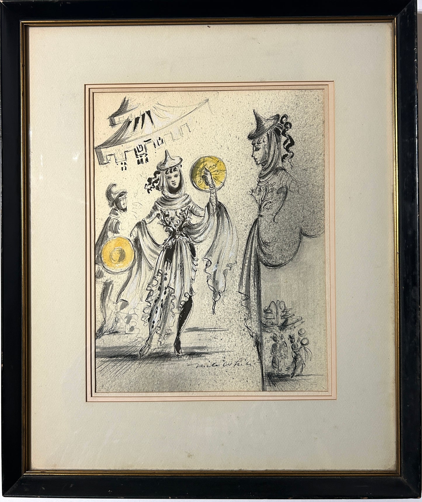 MILES WHITE COSTUME DESIGN WATERCOLOR FOR RINGLING CIRCUS SHOWS