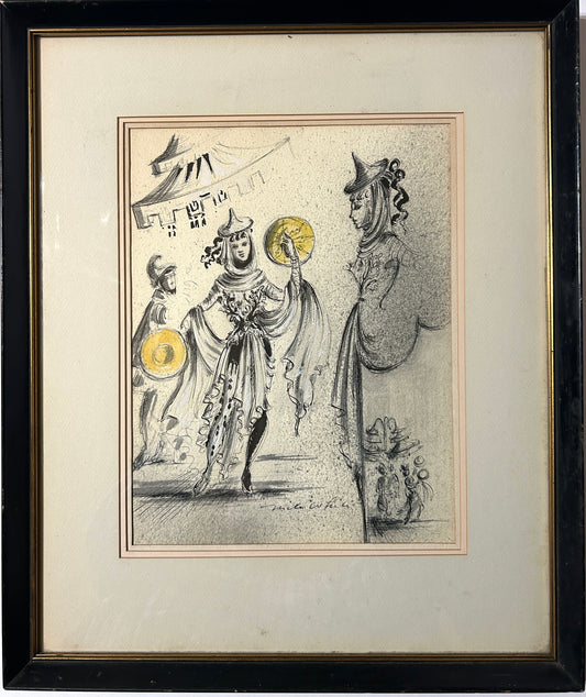 MILES WHITE COSTUME DESIGN WATERCOLOR FOR RINGLING CIRCUS SHOWS