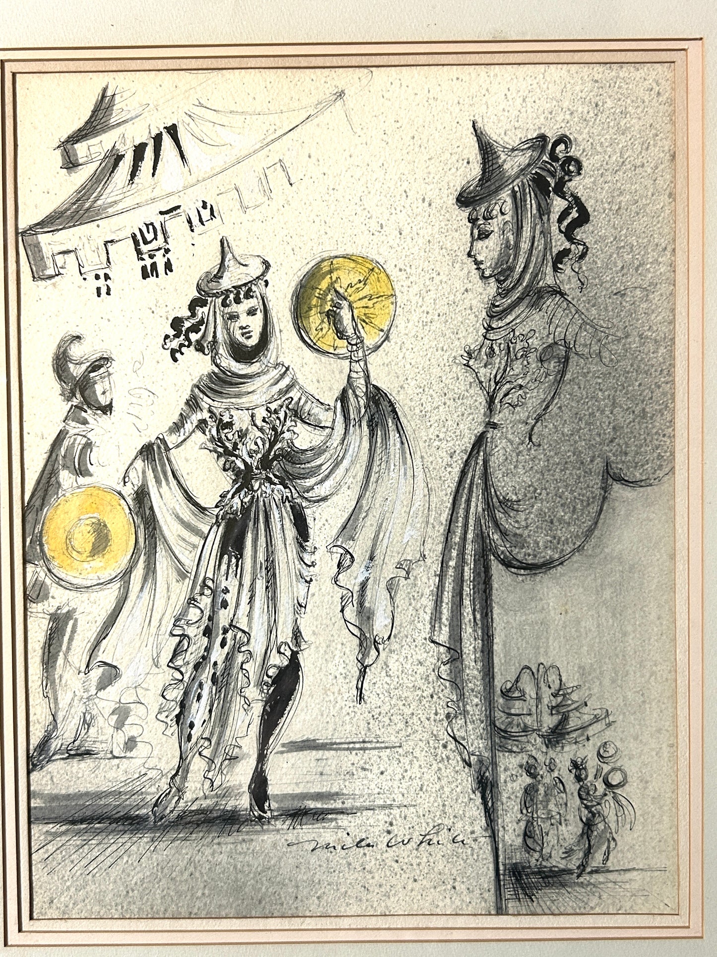 MILES WHITE COSTUME DESIGN WATERCOLOR FOR RINGLING CIRCUS SHOWS