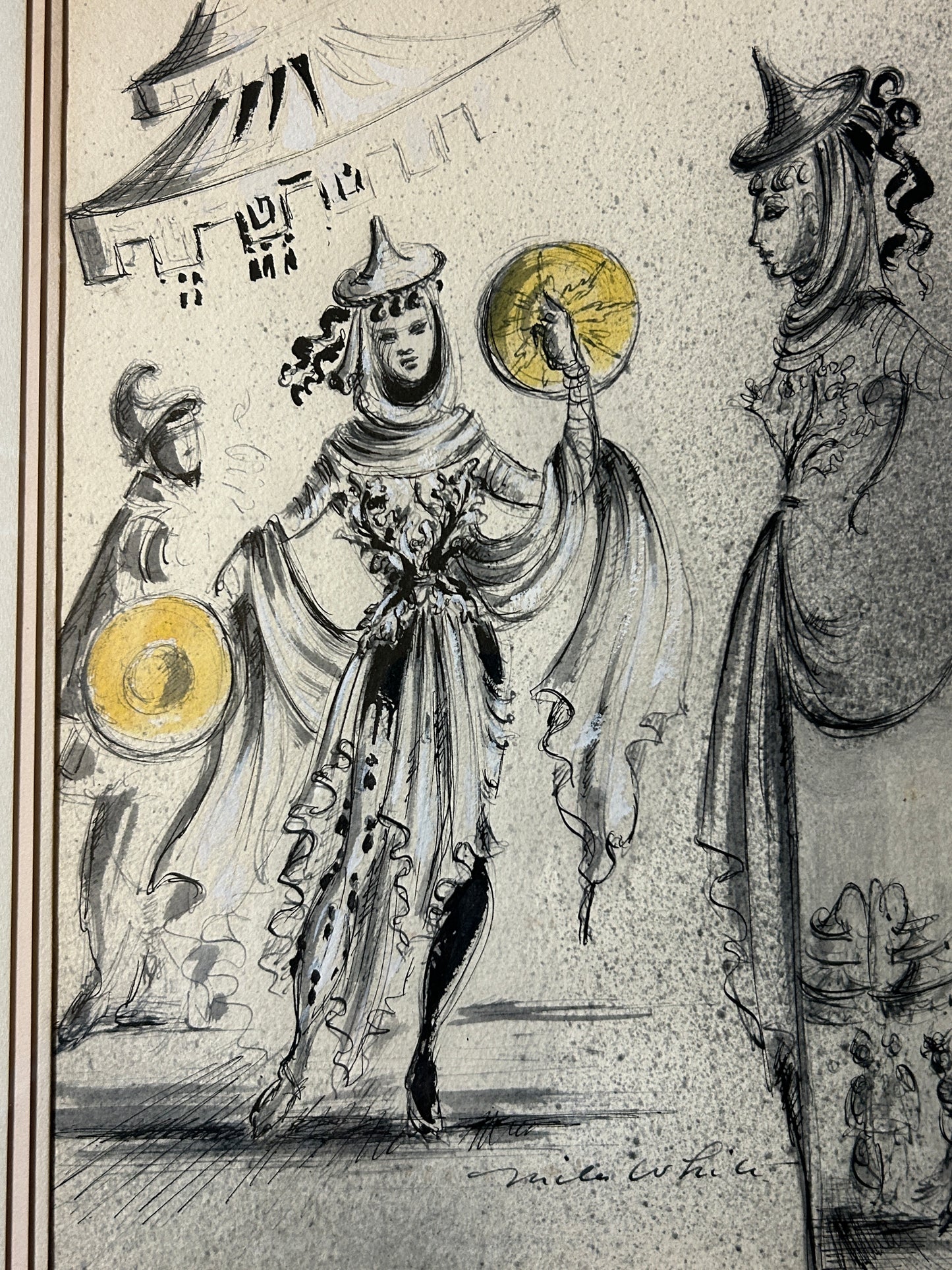 MILES WHITE COSTUME DESIGN WATERCOLOR FOR RINGLING CIRCUS SHOWS