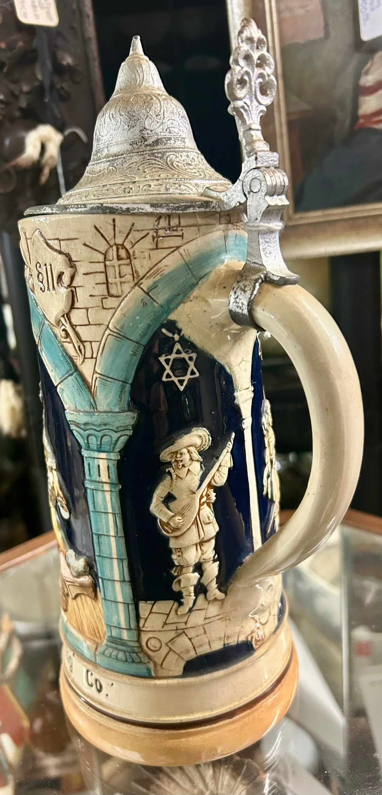 E. PORTER BREWING ANTIQUE ADVERTISING BEER STEIN