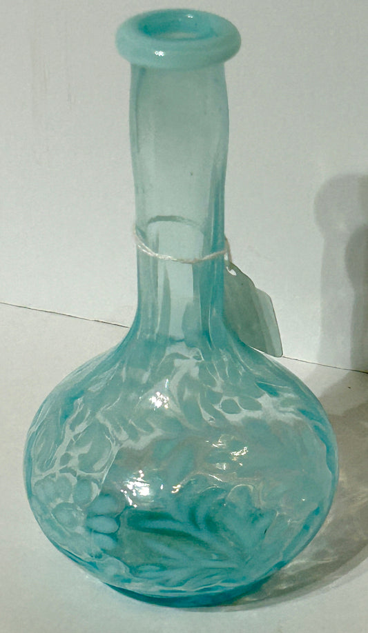 BARBER BOTTLE IN AQUA DAISY & FERN PATTERN