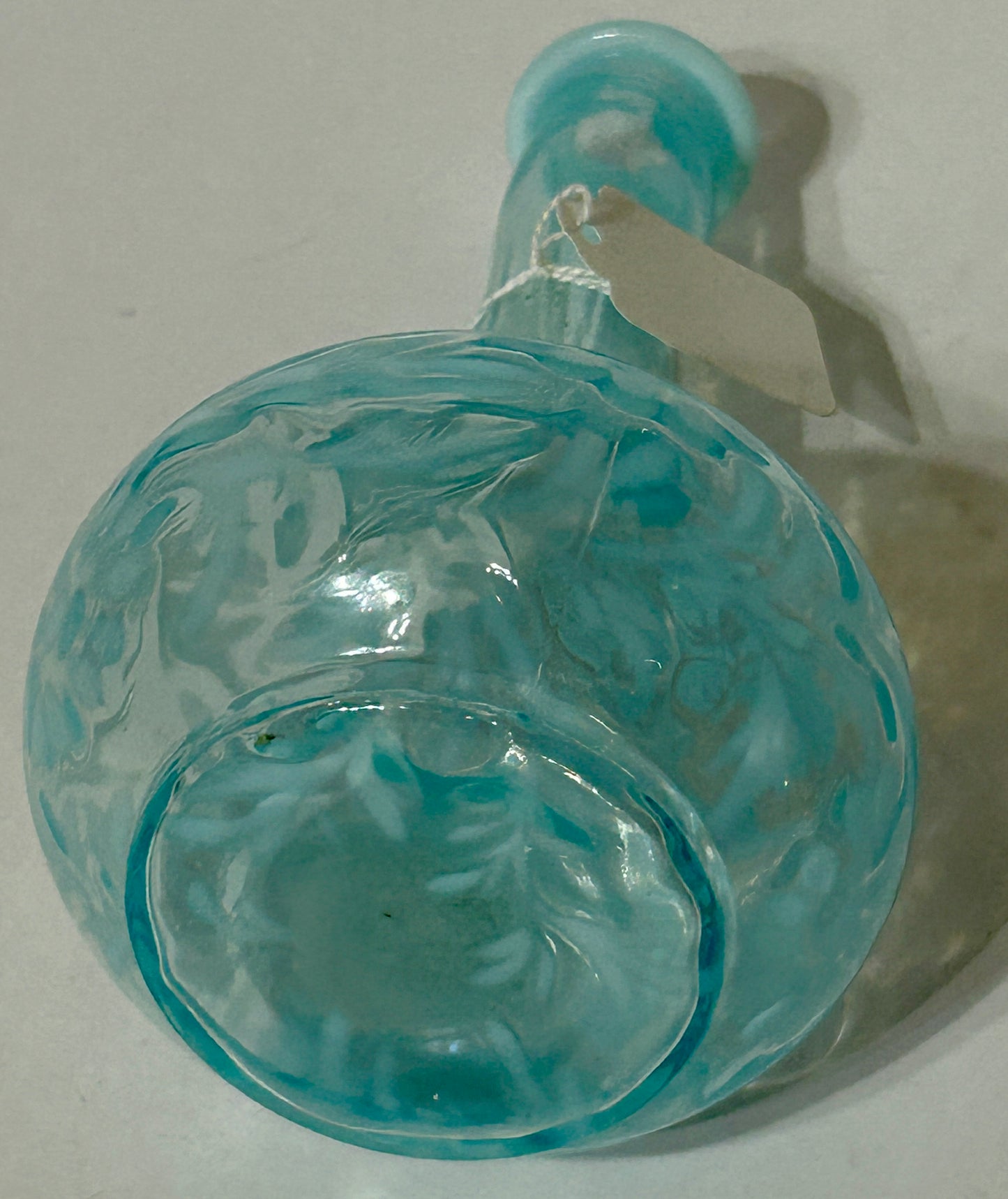 BARBER BOTTLE IN AQUA DAISY & FERN PATTERN