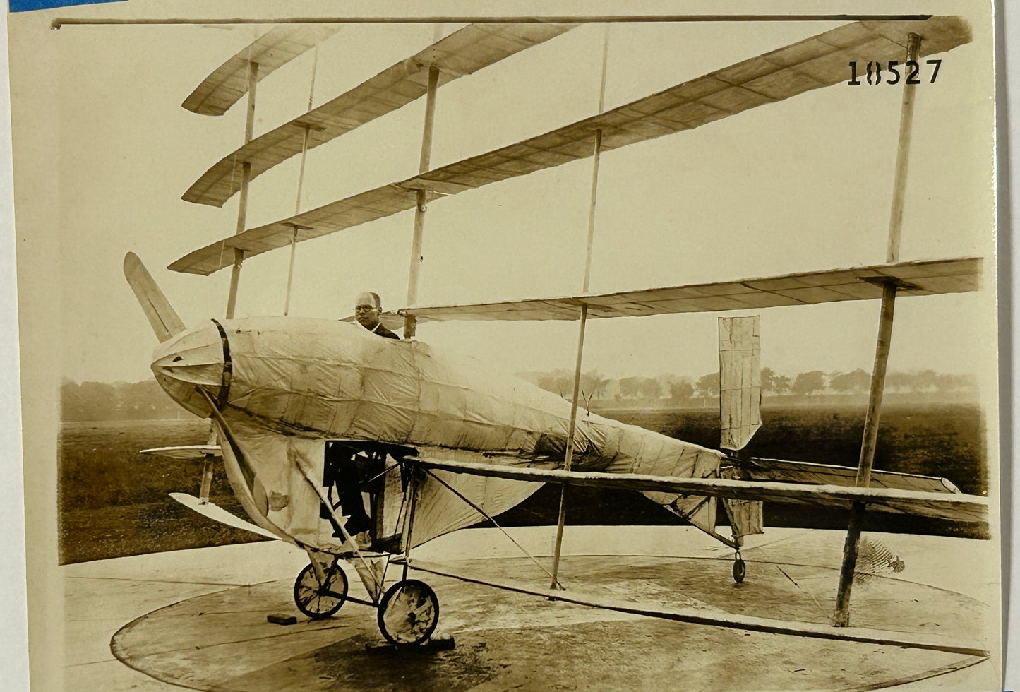 ANTIQUE PHOTOGRAPH OF MAN POWERED AIRPLANE