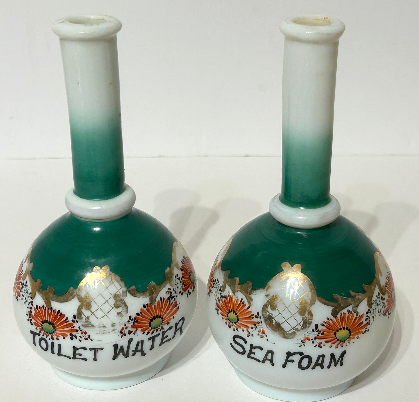 ANTIQUE BARBER BOTTLES PAIR