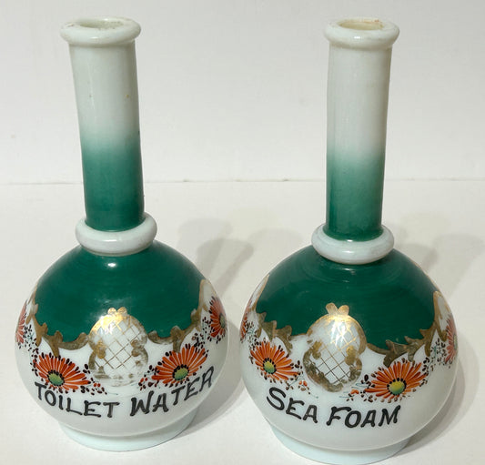 ANTIQUE BARBER BOTTLES PAIR
