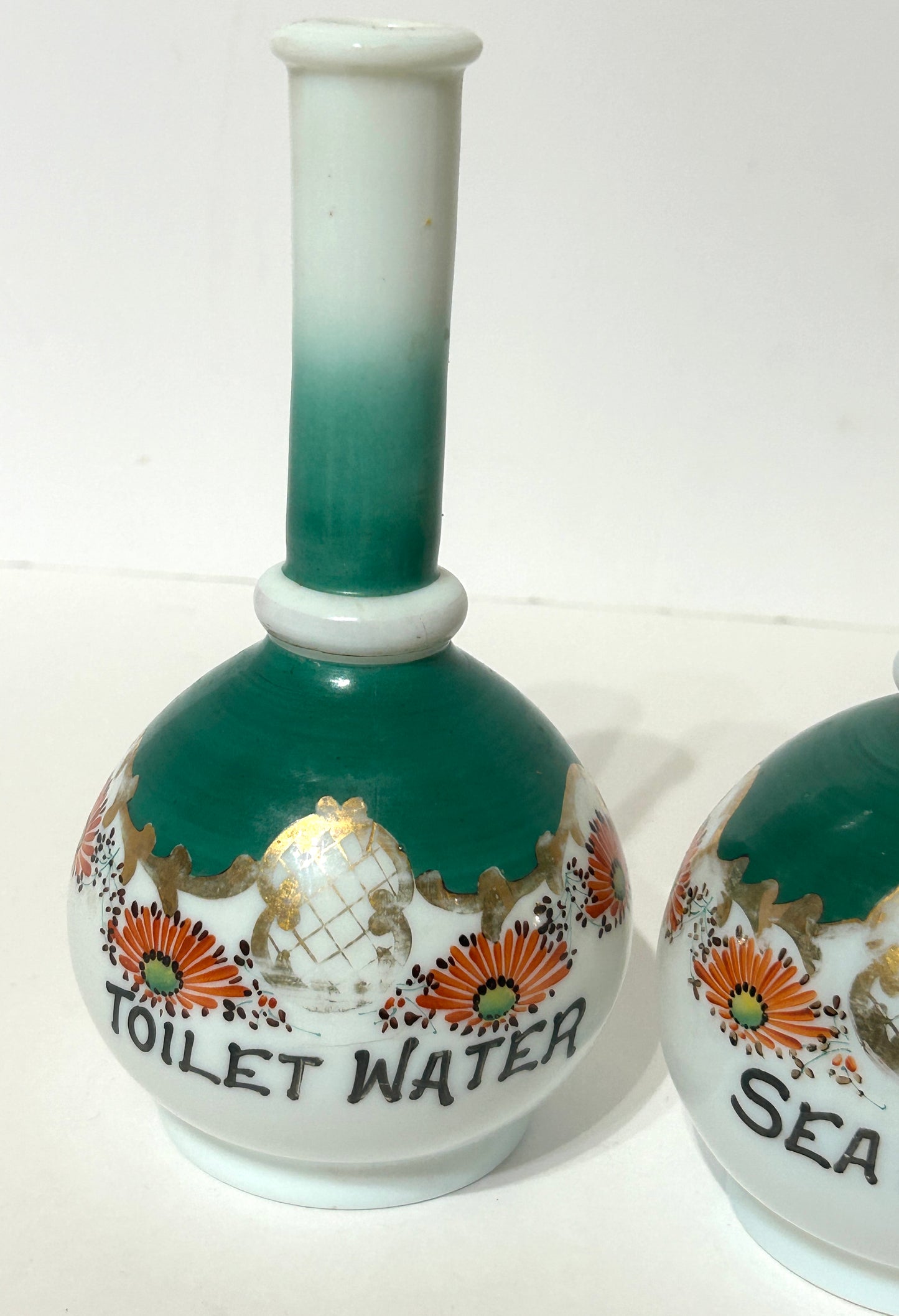 ANTIQUE BARBER BOTTLES PAIR