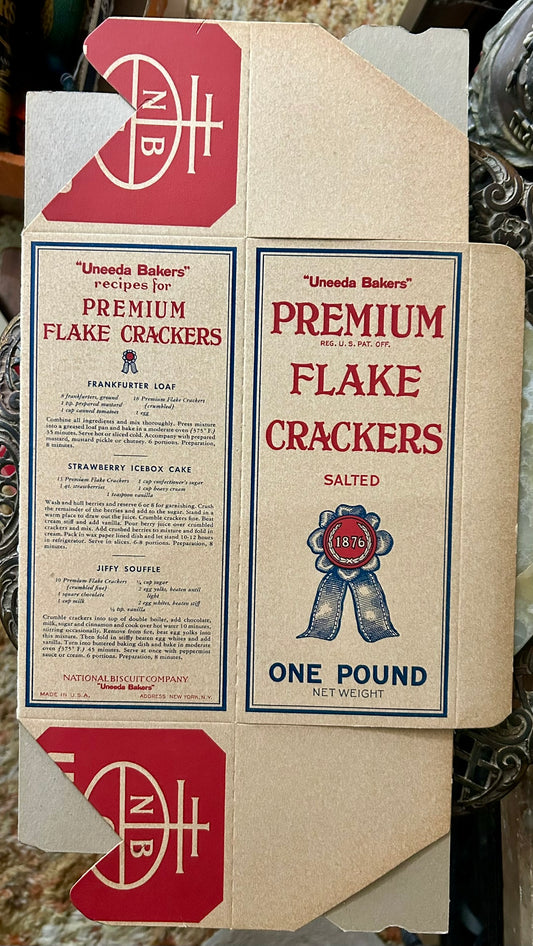 ANTIQUE UNEEDA BAKERS PREMIUM FLAKE CRACKERS DISPLAY BOX UNASEMBLED