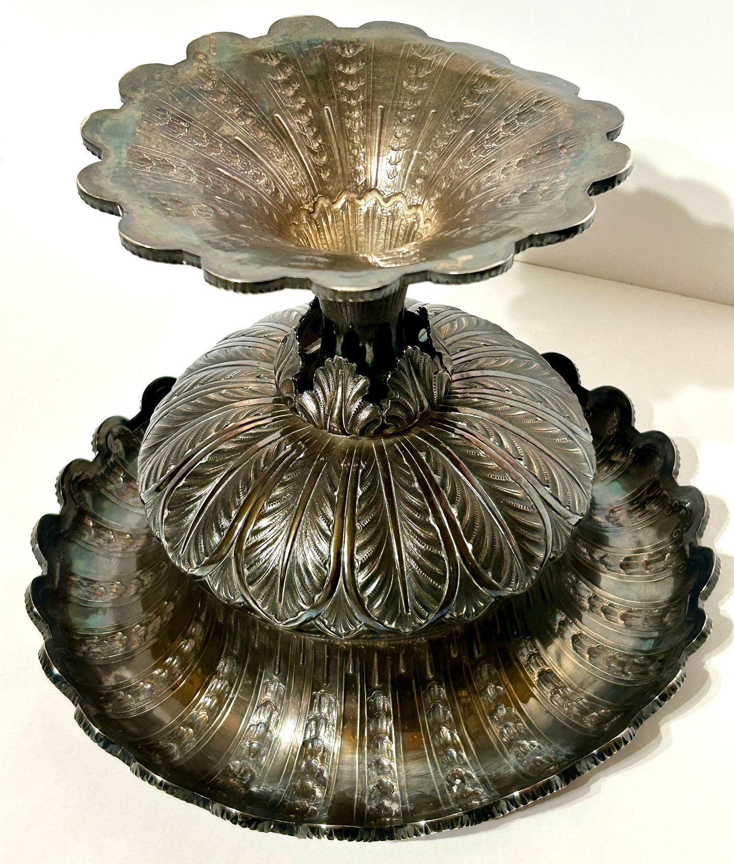 ANTIQUE STERLING SILVER CENTERPIECE BOWL BY BAILEY & CO. 1852-1862 PHILADELPHIA.  CALL OR TEXT FOR MORE INFORMATION