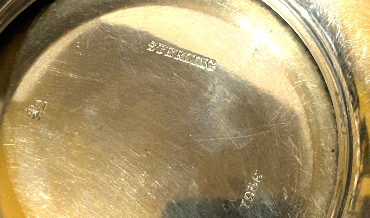 ANTIQUE STERLING SILVER RETICULATED FLORAL COMPOTE BY REDLICH & CO,