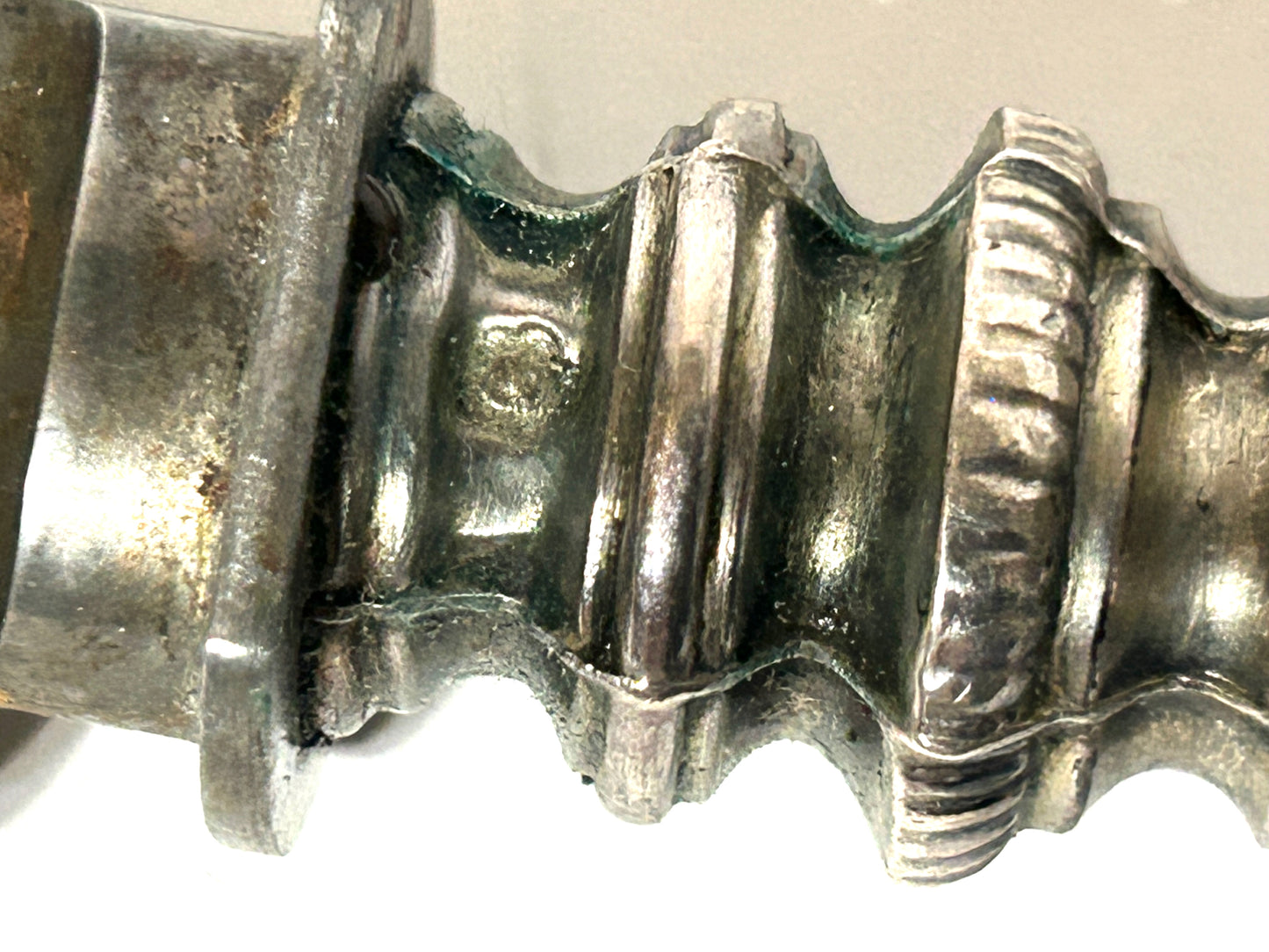 ANTIQUE CARVING SET WITH SILVER HANDLES