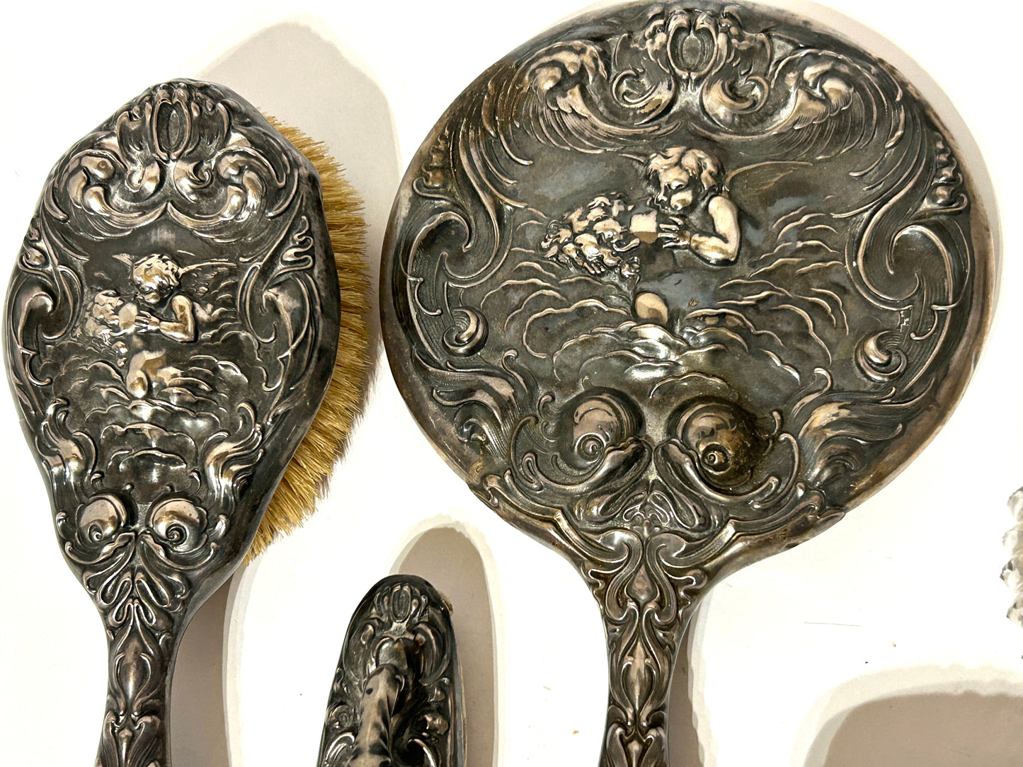 UNGER BROTHERS STERLING LOVES DREAM  DRESSER SET